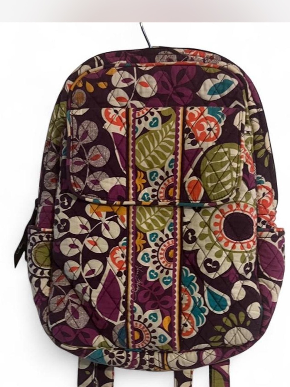 Vera Bradley Purple Quilted Floral Patchwork Backpack purse